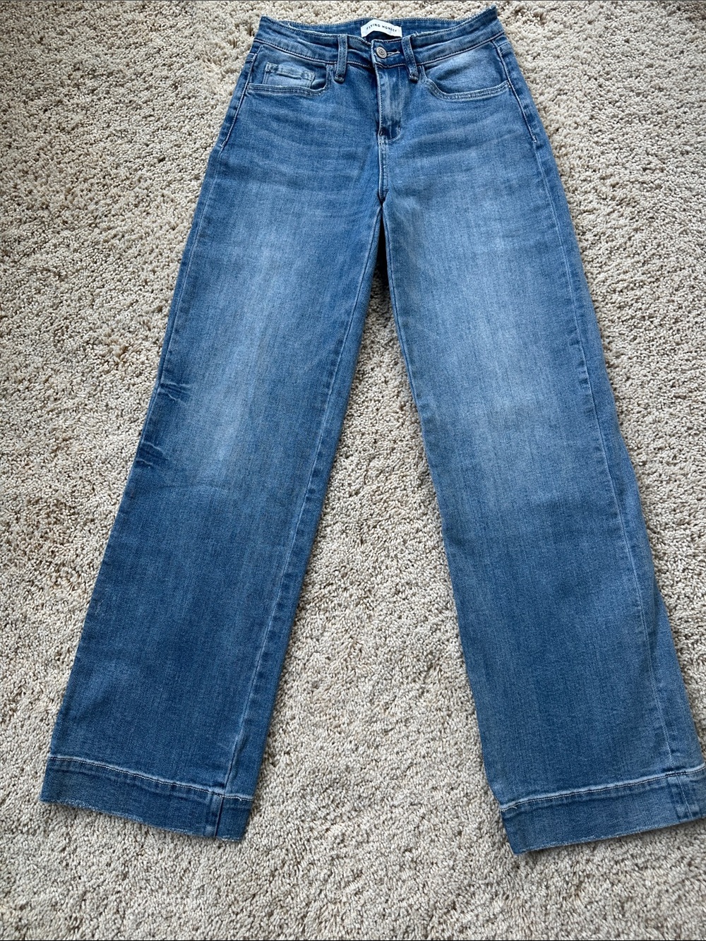 Flying Monkey Wide-Leg Jeans in Medium Blue Wash